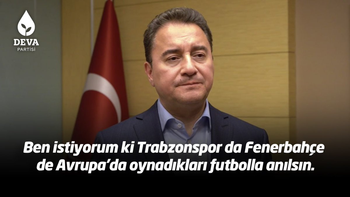 Ali Babacan: “Ben istiyorum ki yeşil sahalar dostça rekabetle anılsın. Ben istiyorum ki Trabzonspor da Fenerbahçe de Avrupa’da oynadıkları futbolla anılsın.”