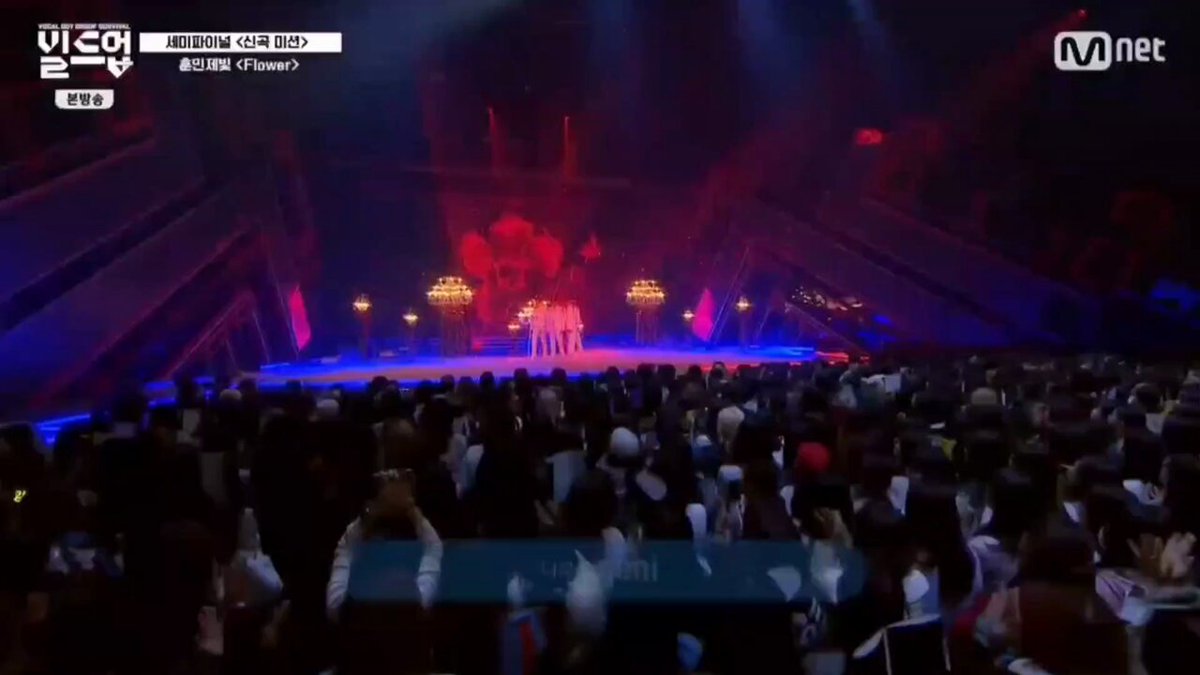 Team HunMinJayBit (#SEUNGHUN from #CIX, Kim Minseo, #JAYCHANG from #ONEPACT &amp; #BITSAEON from #MONT) performed new song “Flower” on the semi-finals of “Build Up” today