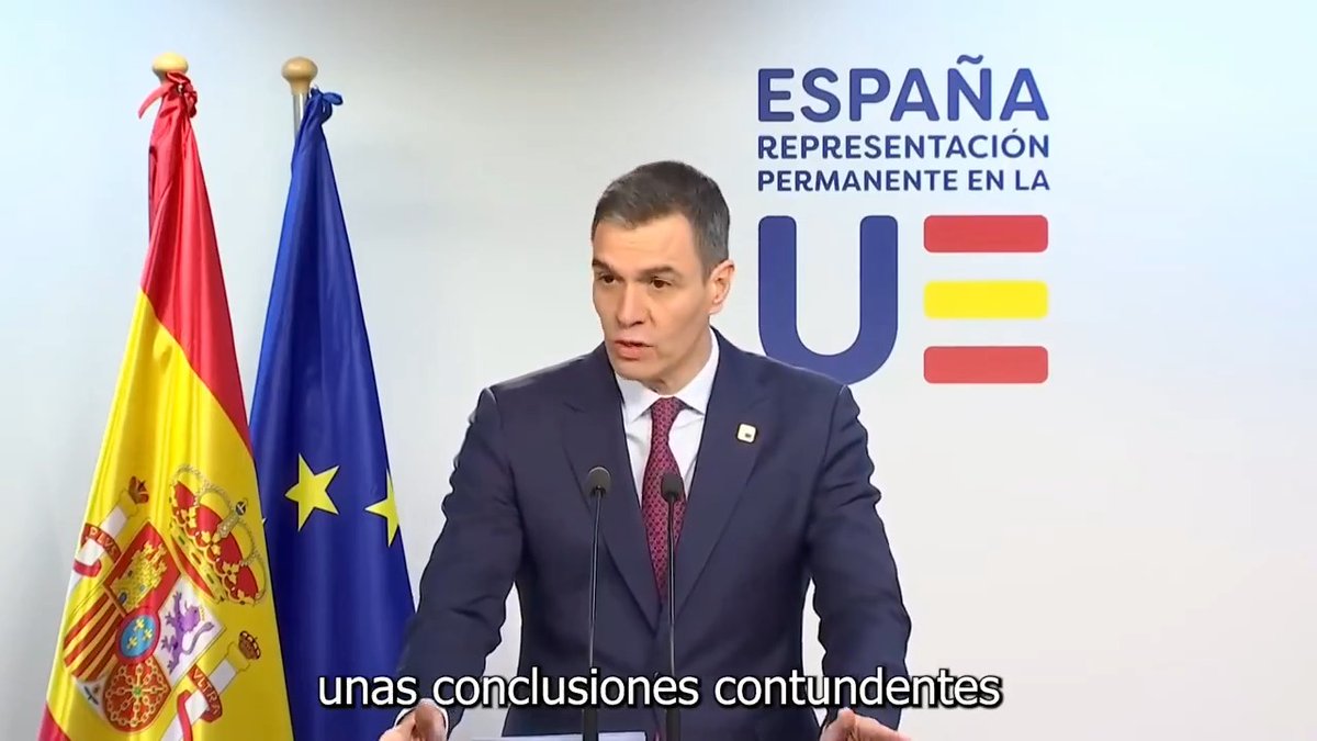 Hoy, Espaรฑa, Eslovenia, Irlanda y Malta nos hemos comprometido a reconocer al Estado palestino. La UE llama a un alto el fuego, a la apertura de los corredores terrestres y a impulsar una conferencia de paz que lleve a la soluciรณn de los dos Estados.