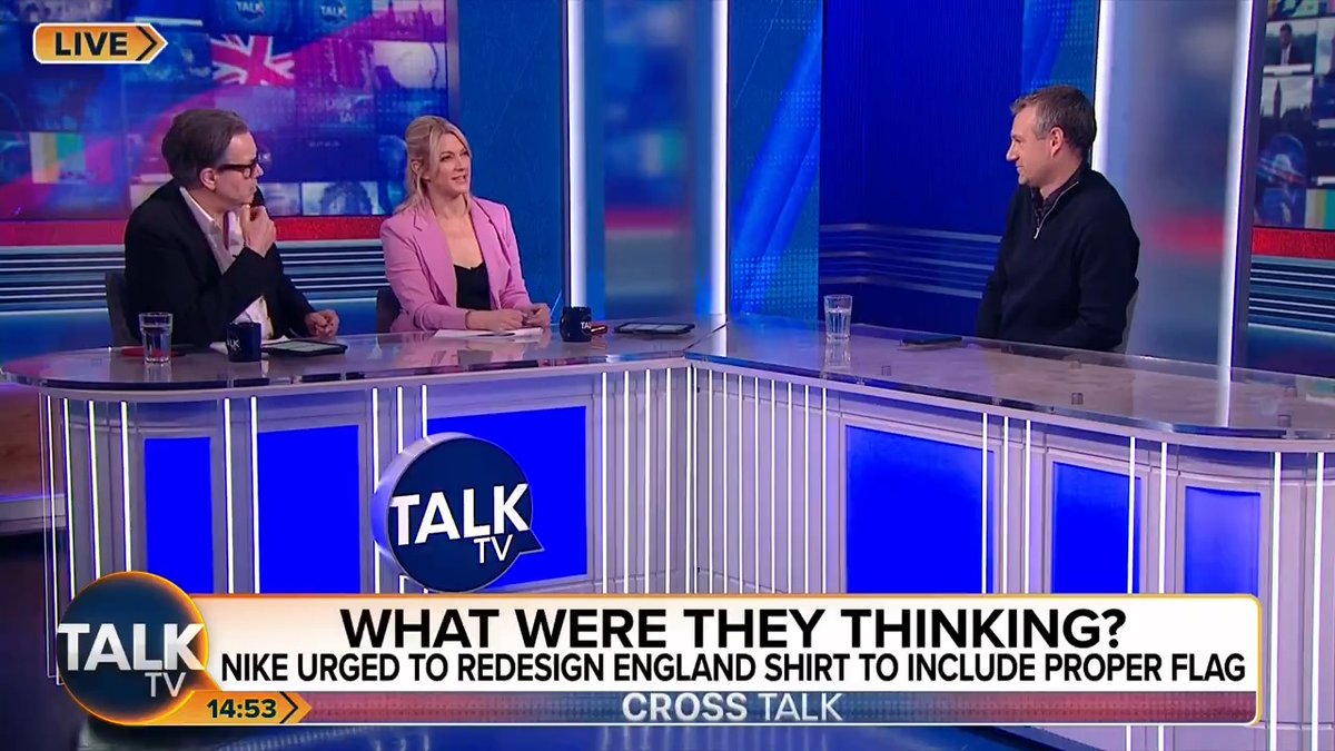 The FA is standing by the controversial design of the new England shirt despite criticism from Rishi Sunak and Sir Keir Starmer. Alex Phillips: “The minute you change the colours of a flag, it’s no longer the national flag!” Kevin O'Sullivan | Alex Phillips