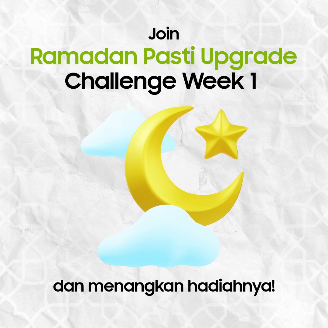 Tantangan minggu pertama Ramadan buat #GengPastiPasti! Caranya reply tweet ini, masukkan kalimat “#RamadanPastiUpgrade pakai #GalaxyA25 5G bikin ngabuburit sambil mabar makin seru dengan layar Super AMOLED 120Hz Refresh Rate" dan jangan lupa mention bestie kamu juga ya!