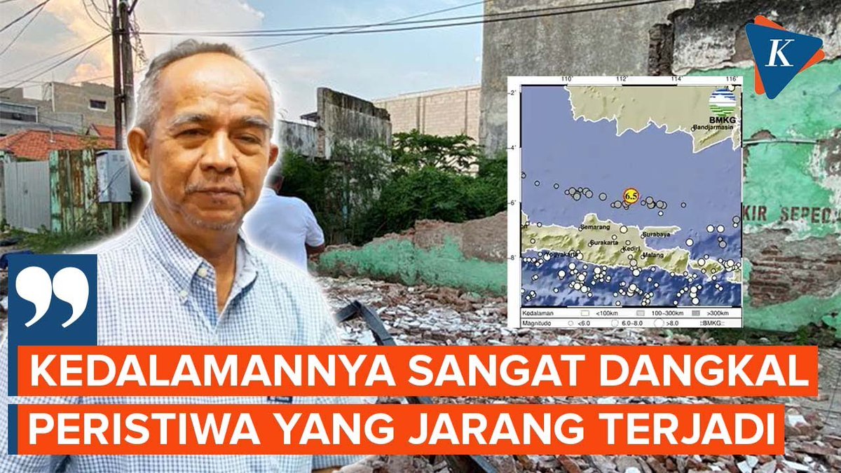 Pakar geologi ITS Surabaya, Amien Widodo, menyebutkan, gempa berkekuatan magnitudo 6,5 yang mengguncang perairan Tuban, Jawa Timur (Jatim), Jumat (22/3/2024), merupakan peristiwa yang jarang terjadi. ~N #GempaTuban #Gempa