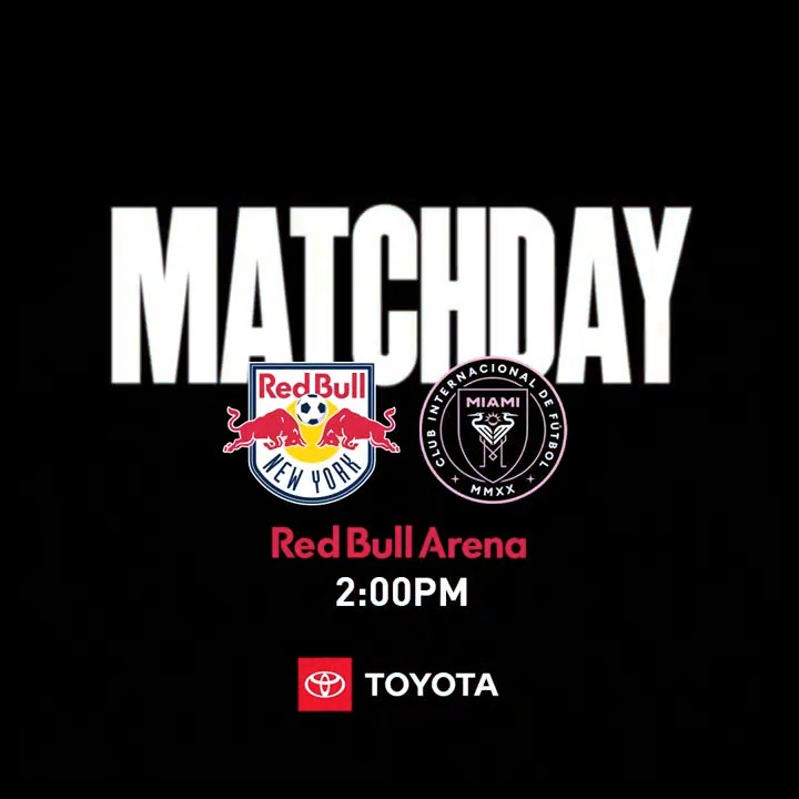 IT'S NEW YORK RED BULLS MATCHDAY. 🆚 Miami 🕑 2:00pm ET 🏟️ chopper 🔴 #RedRunsDeep 🔴