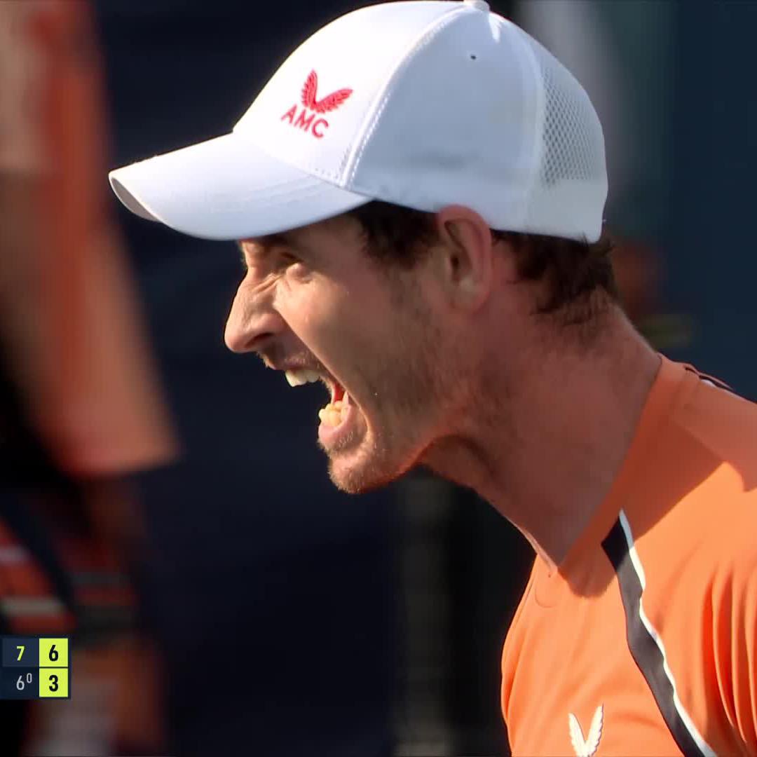 SCENES ๐ฑ Look what it means as two-time champ Andy Murray reaches the third round at #MiamiOpen for the first time since 2016!