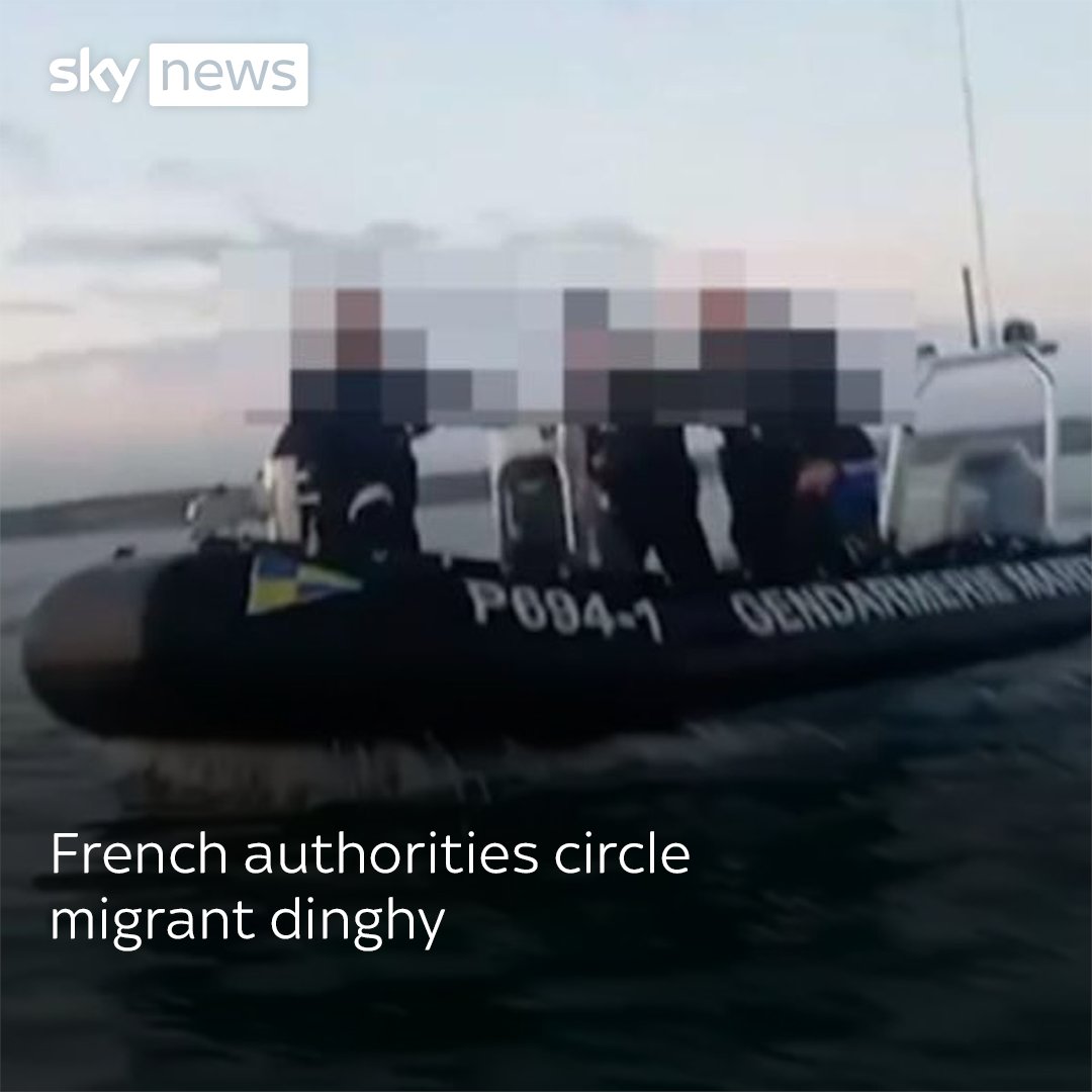 Video appears to show authorities circle migrant dinghy causing waves to flood it.