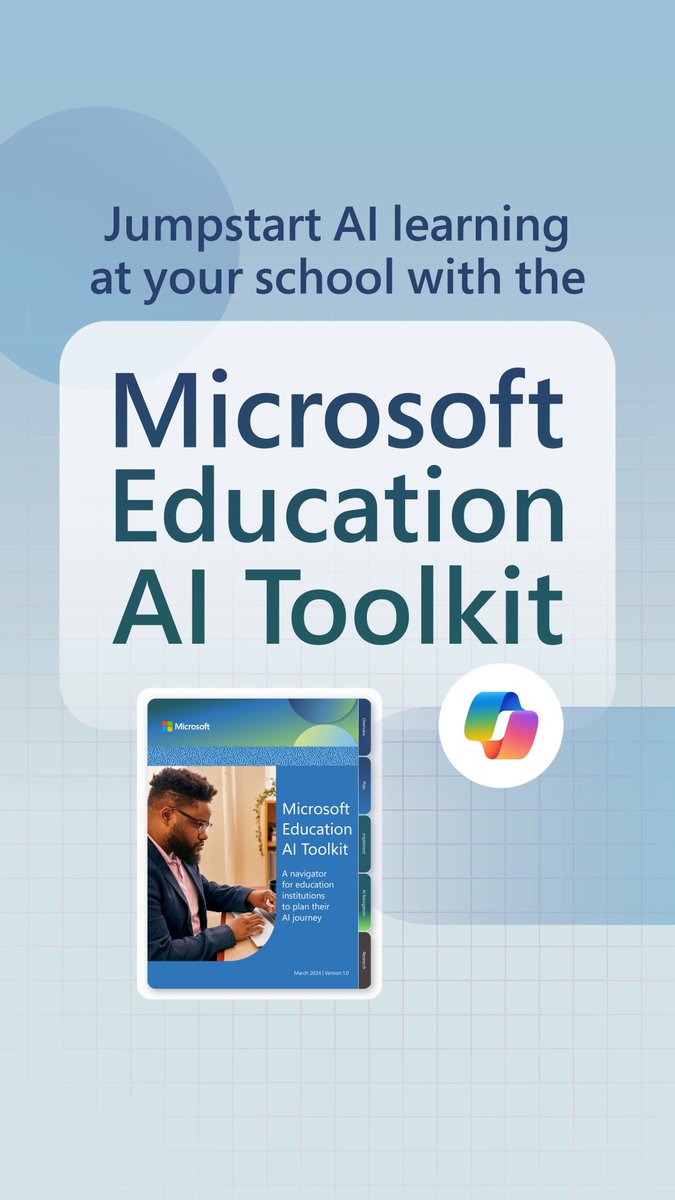 Is #AI a part of your school's #EdTech toolbox? Check out the Microsoft Education AI Toolkit to get started: #MicrosoftEDU
