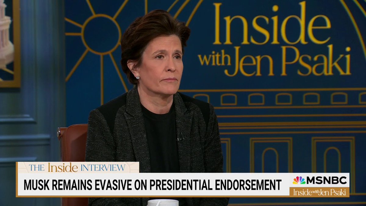 .Jen Psaki: "It's pretty clear to me that Elon Musk is supporting Trump..." Kara Swisher: "Yes. 100%... He lied. That's pretty much what he does all the time. He's as subtle as a brick."