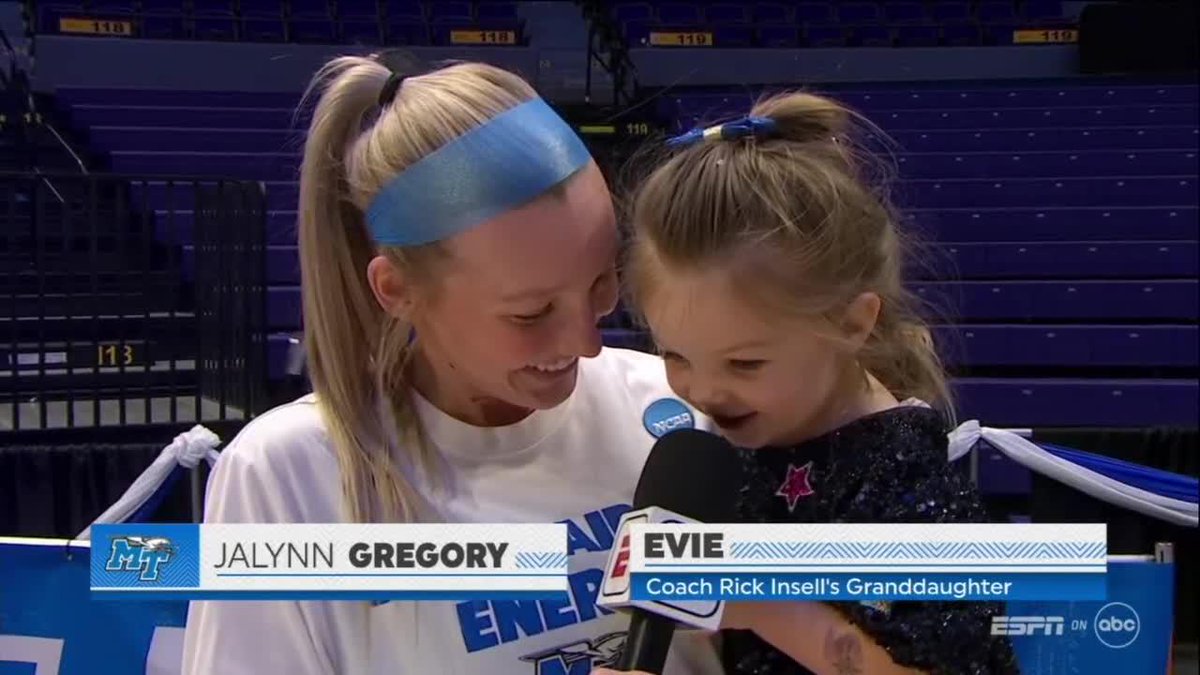Here for Evie 🙌 #MarchMadness x 🎥 ABC / Middle Tennessee Women's Basketball