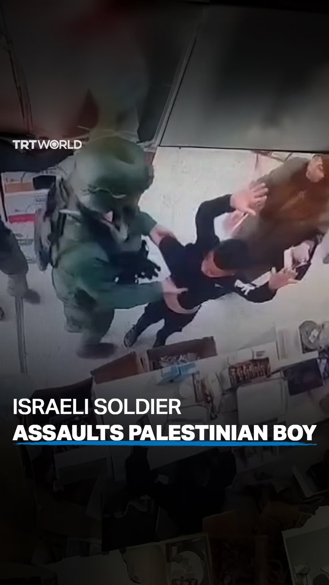 An Israeli soldier assaulted a Palestinian child, slapping him and forcibly stripping his shirt from his body — purportedly because it has a gun print on it — inside a grocery store in the occupied West Bank city of Hebron