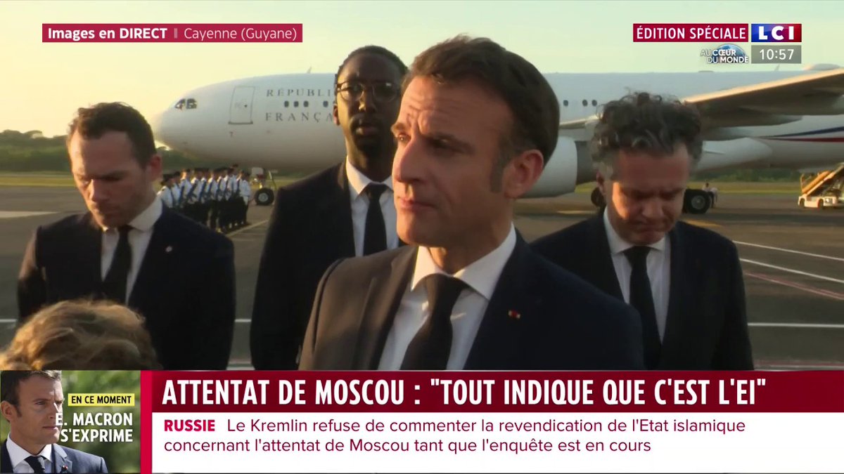 🔴 Attentat de Moscou 🗣️"Les contacts ont été pris à tous les niveaux, technique et ministériel, pour pouvoir proposer notre coopération compte tenu des informations dont nos services disposent et des éléments qui peuvent être utiles aux Russes" : Emmanuel Macron