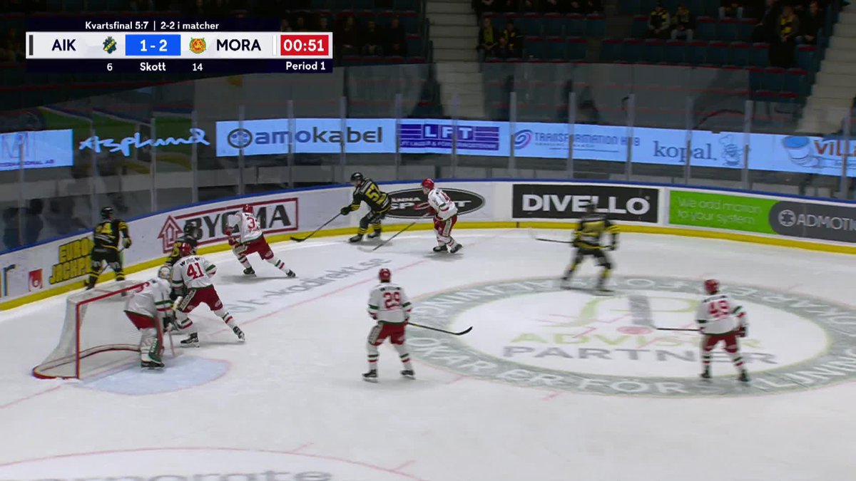 Christoffer Björk kvitterar till 2-2 med 28 sekunder kvar av den första perioden ⏰ Streama slutspelet på 📺