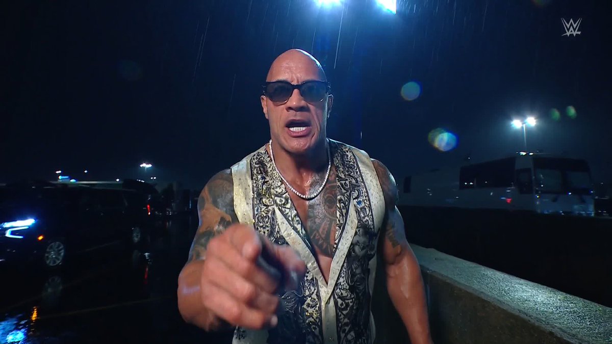 When it rains ... it ELECTRIFIES! ⚡️⚡️⚡️⚡️⚡️ Dwayne Johnson #WWERaw