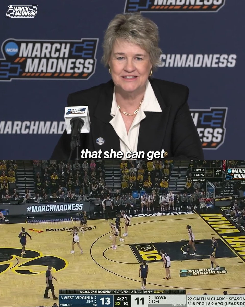 "Her crown is heavy." Lisa Bluder on Caitlin Clark's ability to be a generational talent. #MarchMadness x Iowa Women's Basketball