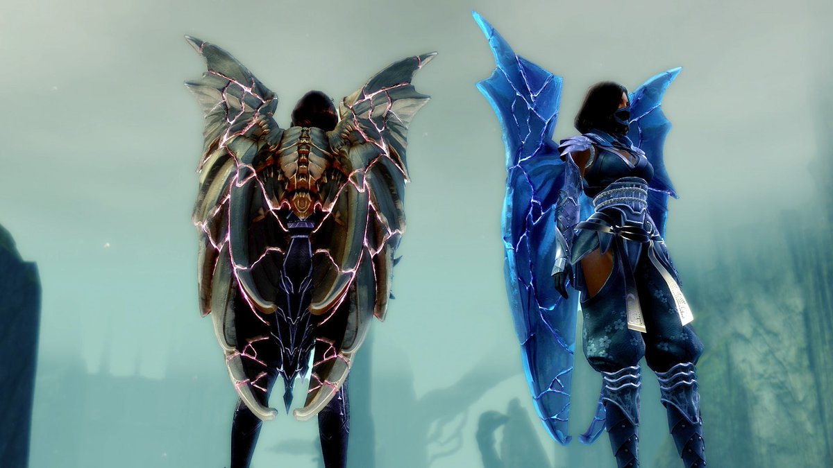 The Shattered Stone Wings Backpack and Glider are dignified pieces of art. Marvel at the beautiful stonework! Check out what's new in the #GuildWars2 Gem Store: