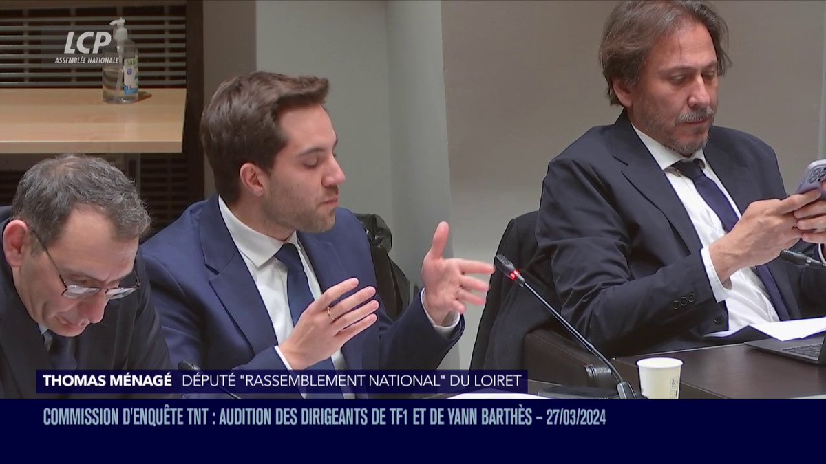 "Il aurait été inconcevable de ne pas auditionner les acteurs de la seule émission du PAF, la seule, qui assume exclure une partie du spectre politique de sa programmation", déclare Thomas Ménagé (Rassemblement national). #DirectAN #TNT #Quotidien