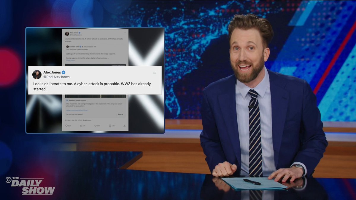 A bridge in Baltimore collapsed and America's professional fearmongers are on the case. Jordan Klepper