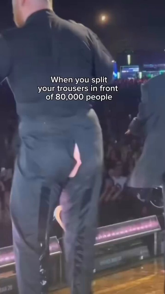 Sam Smith splits his pants on stage in front of 80,000 people.