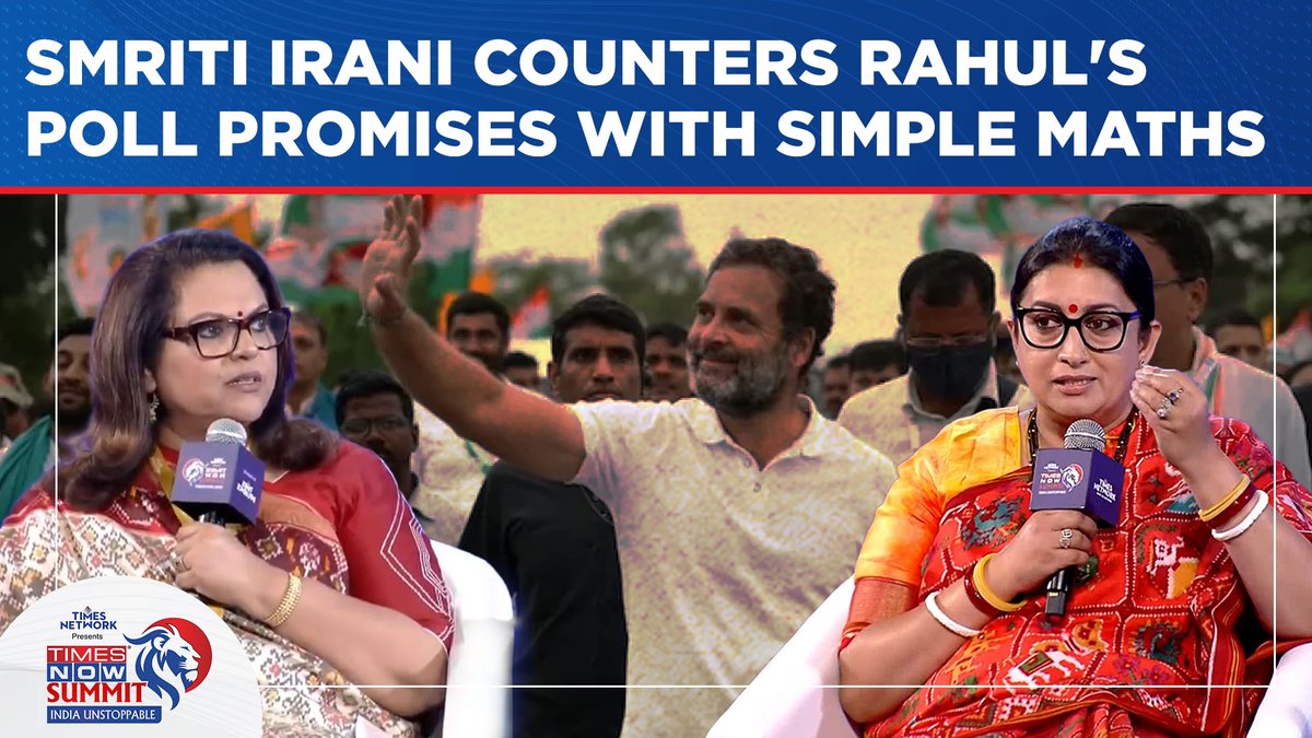 Smriti Irani Counters Rahul Gandhi &amp; Congress' Manifesto Vows With Simple Maths | Watch Fiery Attack #TNSummit2024
