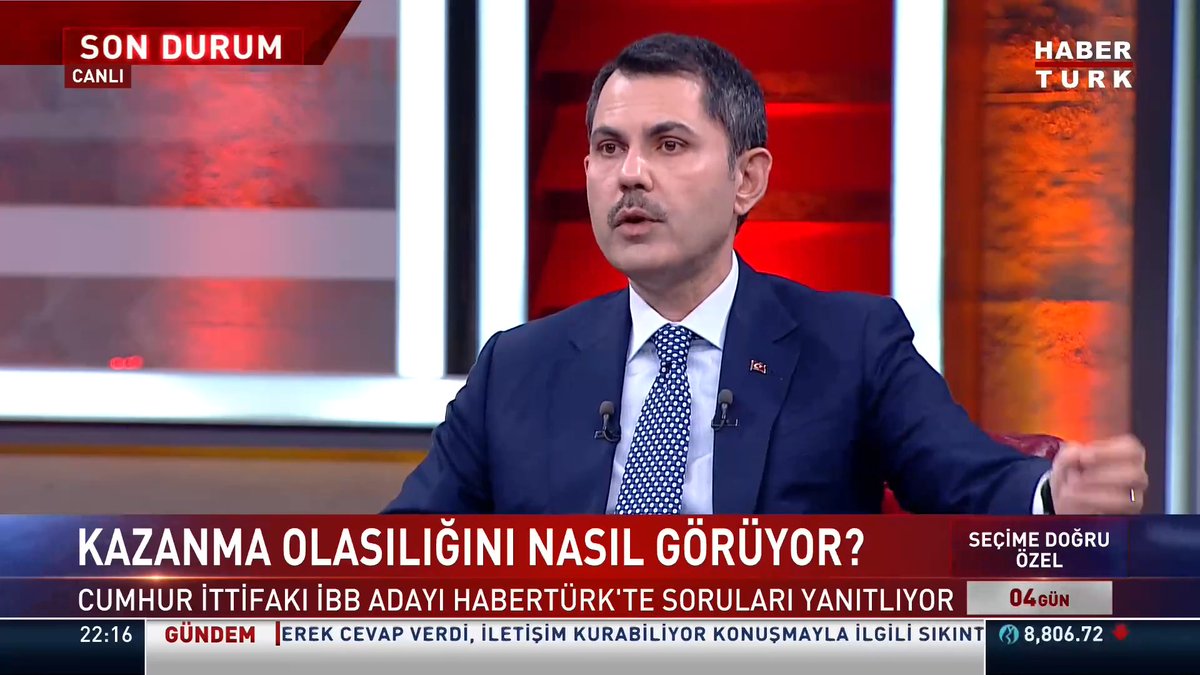 AK Parti İBB Başkan Adayı Murat Kurum: "Ölçümlerimize göre 1.7 puan farkla kazanacağız."