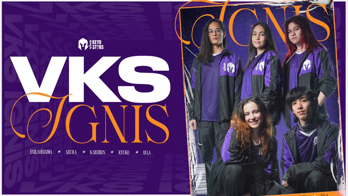 KEYD NA IGNIS A line inclusiva de LoL da Keyd chegou para representar o nosso legado no cenário. Agora, as guerreiras serão ouvidas – e elas nunca mais vão se calar. Sejam bem-vindas 💜 @Exiladissima LOS Azura (Phantom) Bubu MonoCroma Ayla @mas_sinha #GoVKS