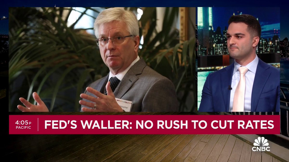 "The Fed would rather cut too late and risk slight economic weakness than cut too soon and risk a resurgence of inflation," says The Kobeissi Letter's Adam Kobeissi as Fed Governor Waller still sees "no rush" to cut interest rates.