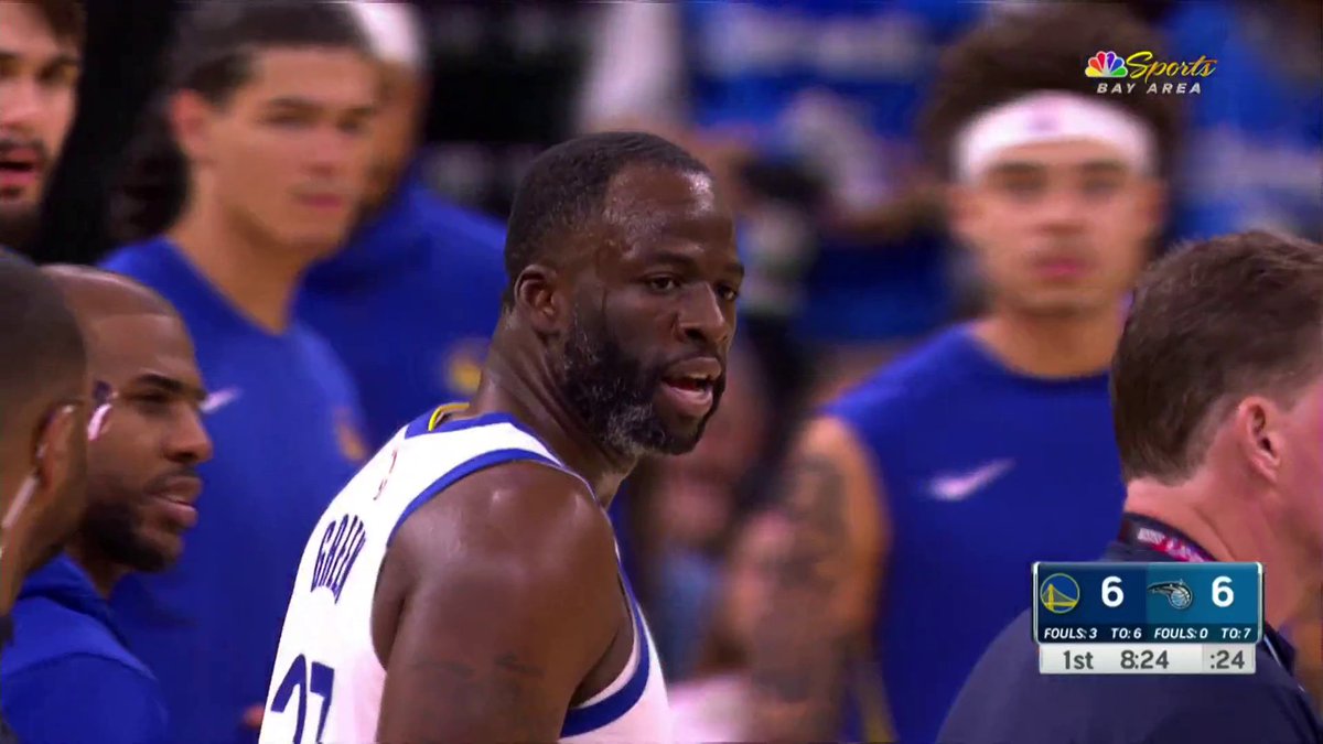Draymond picked up two technicals and was ejected after having words with the ref