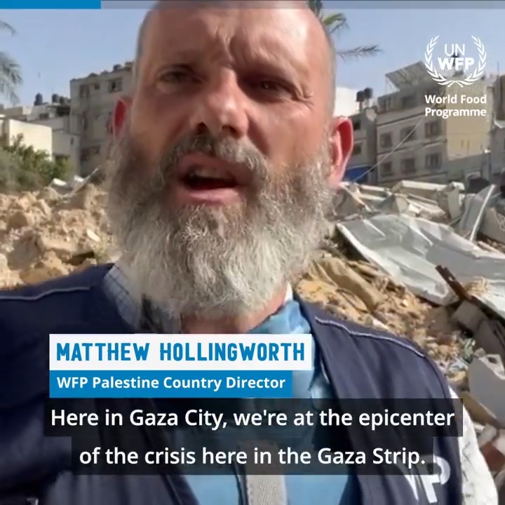 From Gaza City, WFP's Matthew Hollingworth explains malnutrition among children is proceeding at record pace. Only 11 WFP convoys with food have reached the north since the start of the year. The choice is clear: surge or starvation. #FightFamine