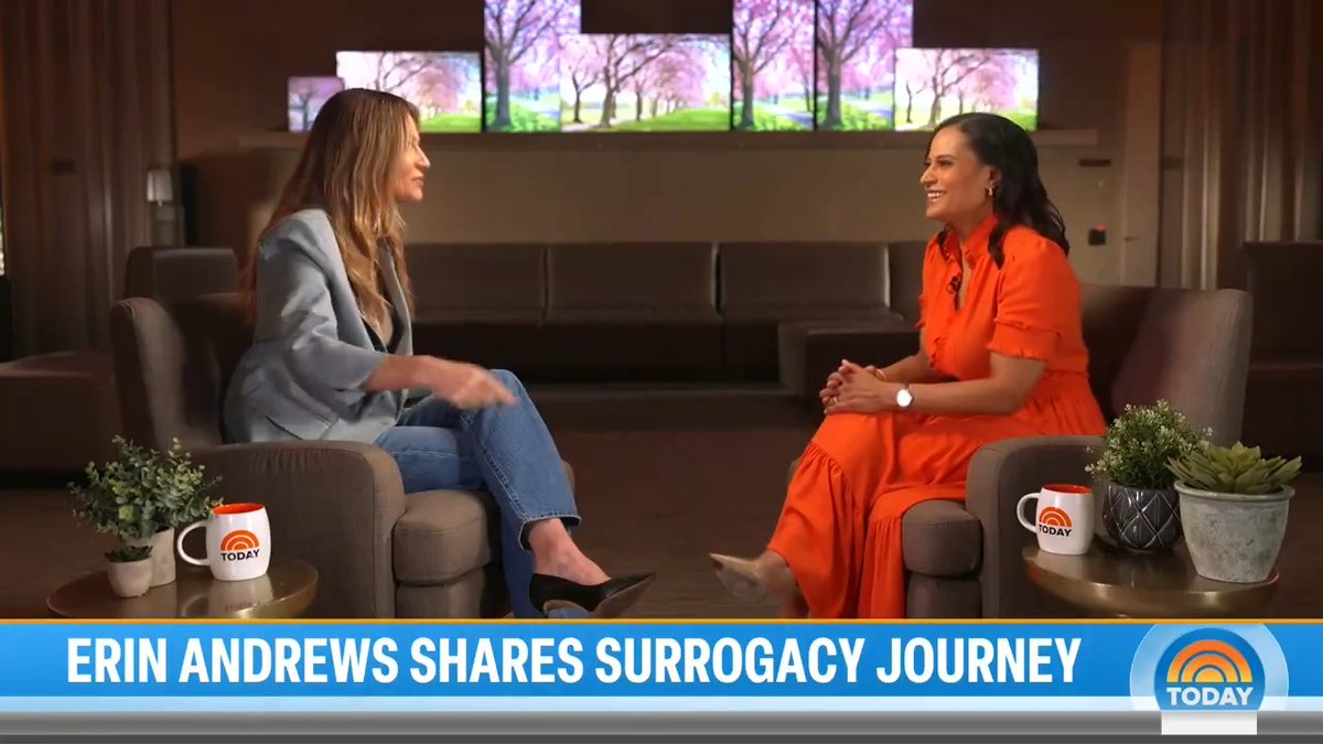 Erin Andrews Erin Andrews and Kristen Welker share an emotional conversation about their journeys with infertility and surrogacy before welcoming their children. They talk about the future of fertility and surprise a couple helping cover the costs for treatment.