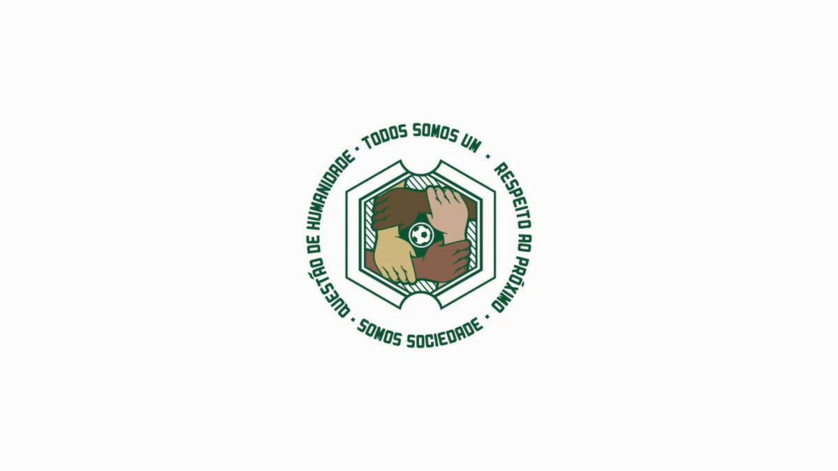 Empatia e respeito ao próximo! Diante dos casos cada vez mais frequentes de ódio e violência no futebol, a Sociedade Esportiva Palmeiras levanta, mais uma vez, a bandeira da paz. Chega de impunidade! Todos somos um! #SomosSociedade! 🤍