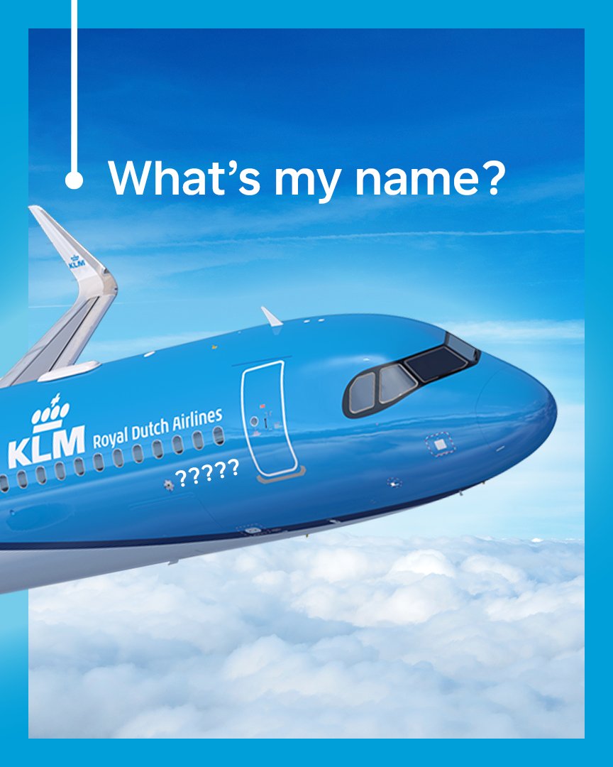 You've already seen a glimpse of her body and a glimpse of her beautiful smile. But, what you haven’t heard yet, is her name. Until now! ✈️💙 The name of our first A321 NEO will be..... 👀 #KLM #A321Neo #NameReveal