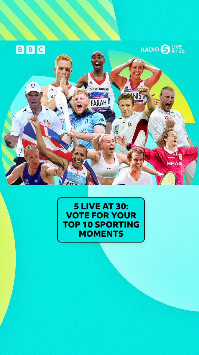 5 Live's 30th Birthday celebrations continue 🎂 What’s your defining sporting moment of the last 30 years? 🤔 🎙️ Join Eleanor Oldroyd as we look back at the 30 defining sporting moments heard on 5 Live from 7:30pm ⤵️