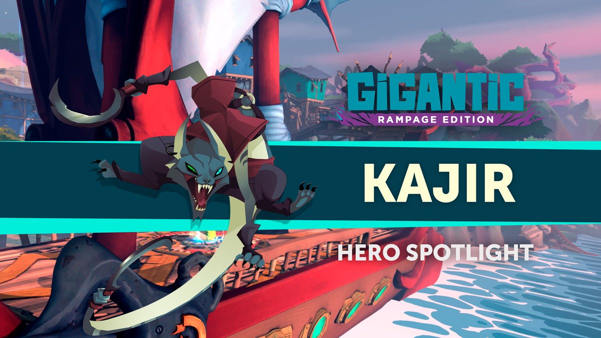 Kajir, the latest addition to Gigantic: Rampage Edition, prowls the battlefield with lightning reflexes and razor-sharp claws. This Teleport Tactician pounces into action to dominate the fray when Gigantic: Rampage Edition launches on April 9.