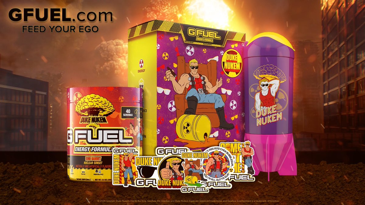 ๐งก ๐๐ + ๐
๐๐๐๐๐ to win a #DukeNukem x #GFUEL "๐๐๐ ๐๐๐๐๐" Collector's Box! 2 winners picked this weekend to celebrate the launch of this BAD ASS collection! GearboxOfficial ๐ฅ ๐ ๐๐๐ ๐๐๐๐๐: