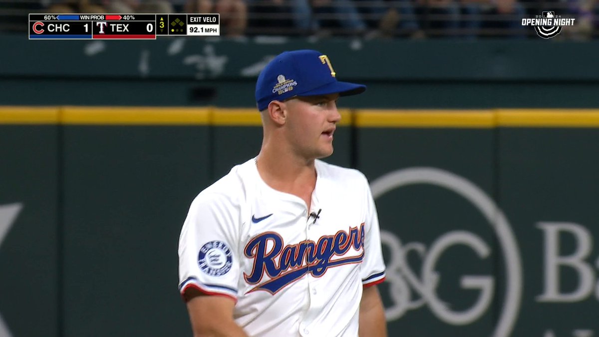 "Maybe y'all need to be in my ear more often!" 😂 Josh Jung is on the mic for Cubs-Rangers on ESPN 🎙️