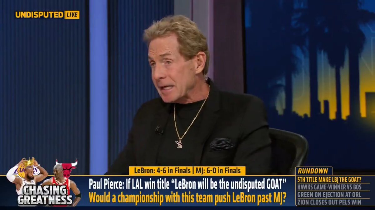 “Just because you play longer at a higher level does not make you better.” Skip Bayless won’t give LeBron GOAT status over Jordan, even with a 5th ring