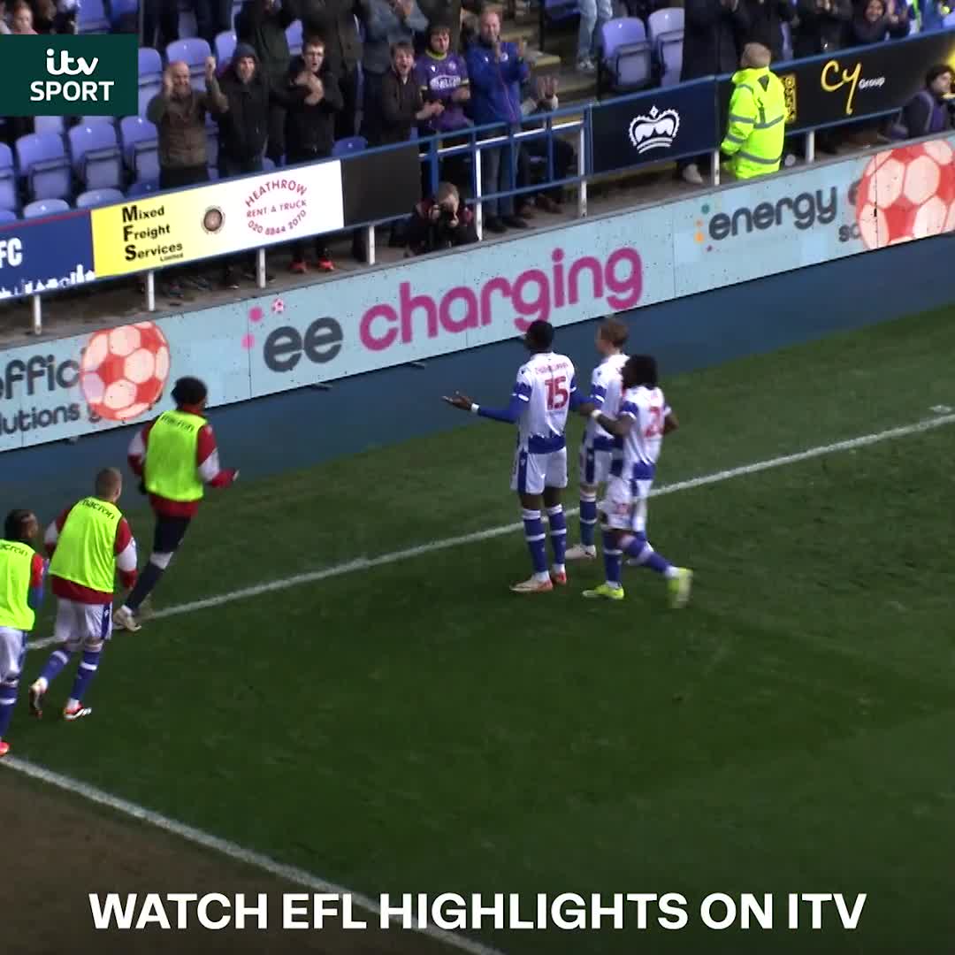Look at the 𝒔𝒘𝒂𝒛𝒛 on that! 👏 Kelvin Ehibhatiomhan easing Reading FC's relegation fears with a tidy finish Watch EFL highlights tonight at 11pm on ITV4