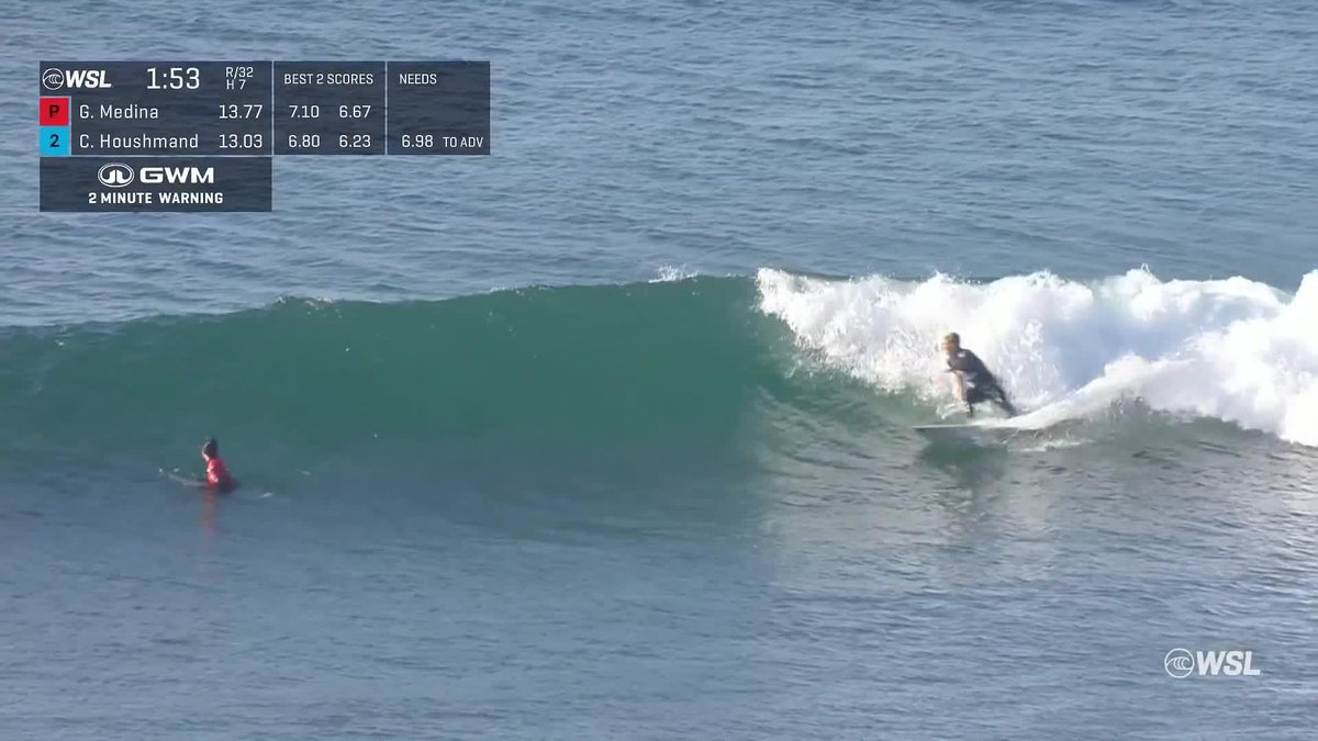 Mesmo sem a prioridade, Cole Houshmand conseguiu a virada nos últimos minutos contra Gabriel Medina. 📺 Assista ao vivo em #WSLBrasil