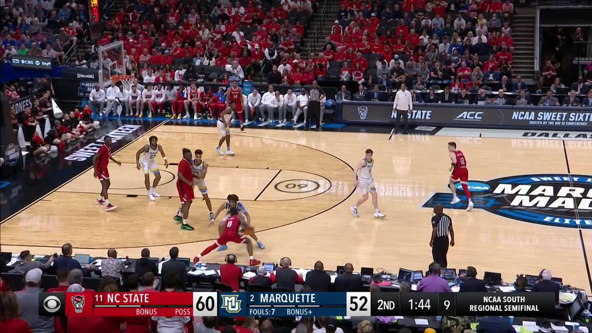 O'CONELL FOR THREE 😳 #MarchMadness NC State Men's Basketball