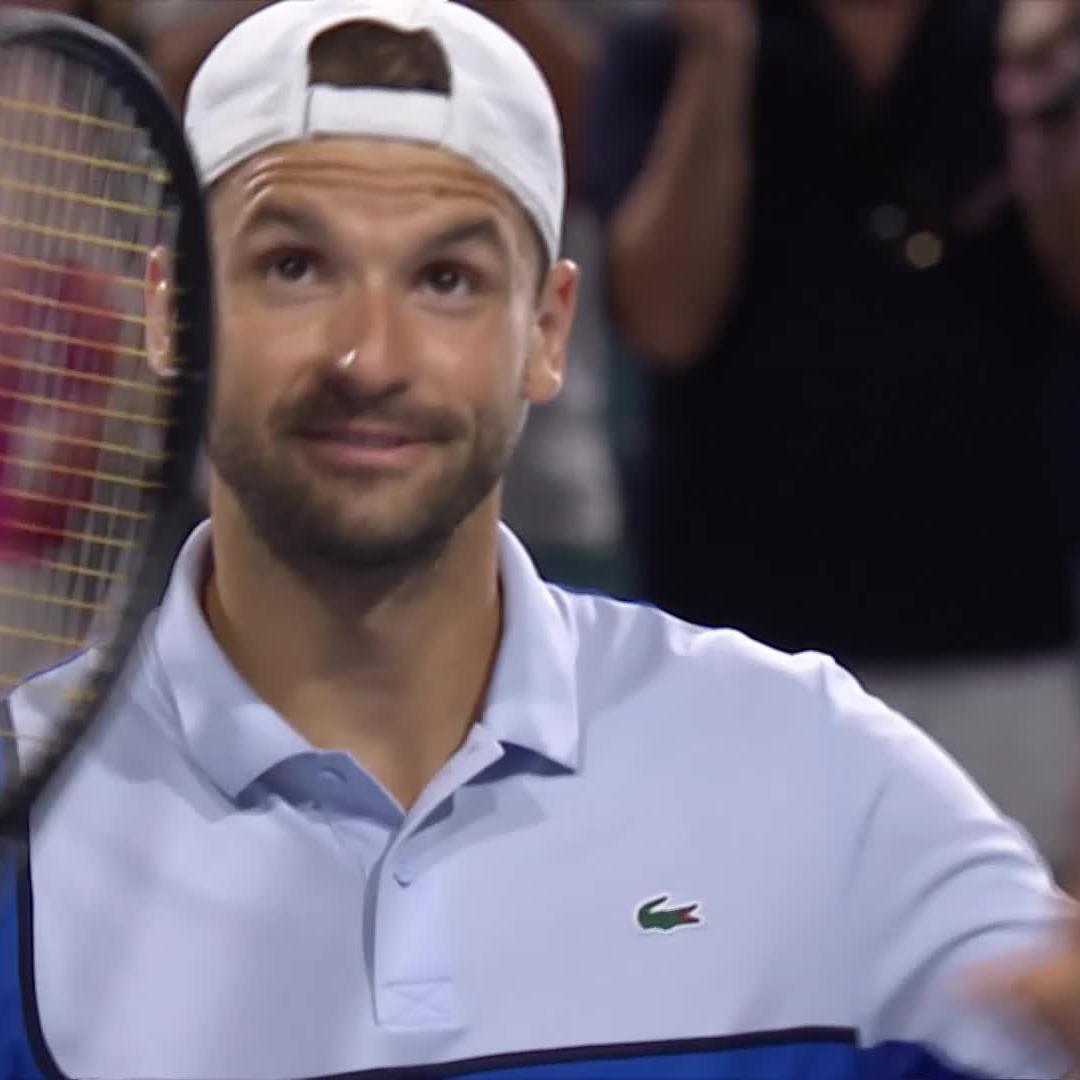 Pure Grigor GOLD 🙌 The moment Grigor Dimitrov snapped a seven-match losing streak against Alexander Zverev to reach his third Masters final! #MiamOpen