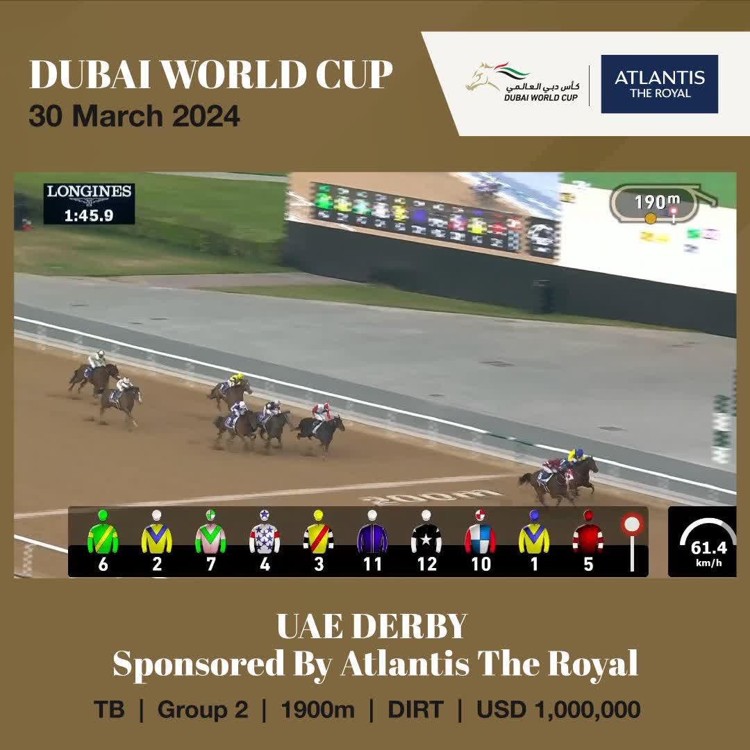 🇯🇵 strikes gold at the #DWC24! Forever Young simply outstanding in the UAE Derby 🥇 #フォーエバーヤング | #競馬