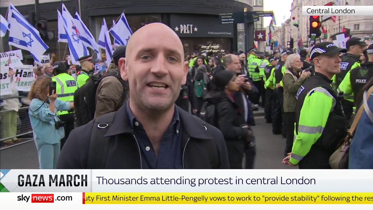 "This is the first time protesters have seen each other up so close" Sky's Tom Cheshire reports live from Central London. 📺 Sky 501, Virgin 602, Freeview 233 and YouTube