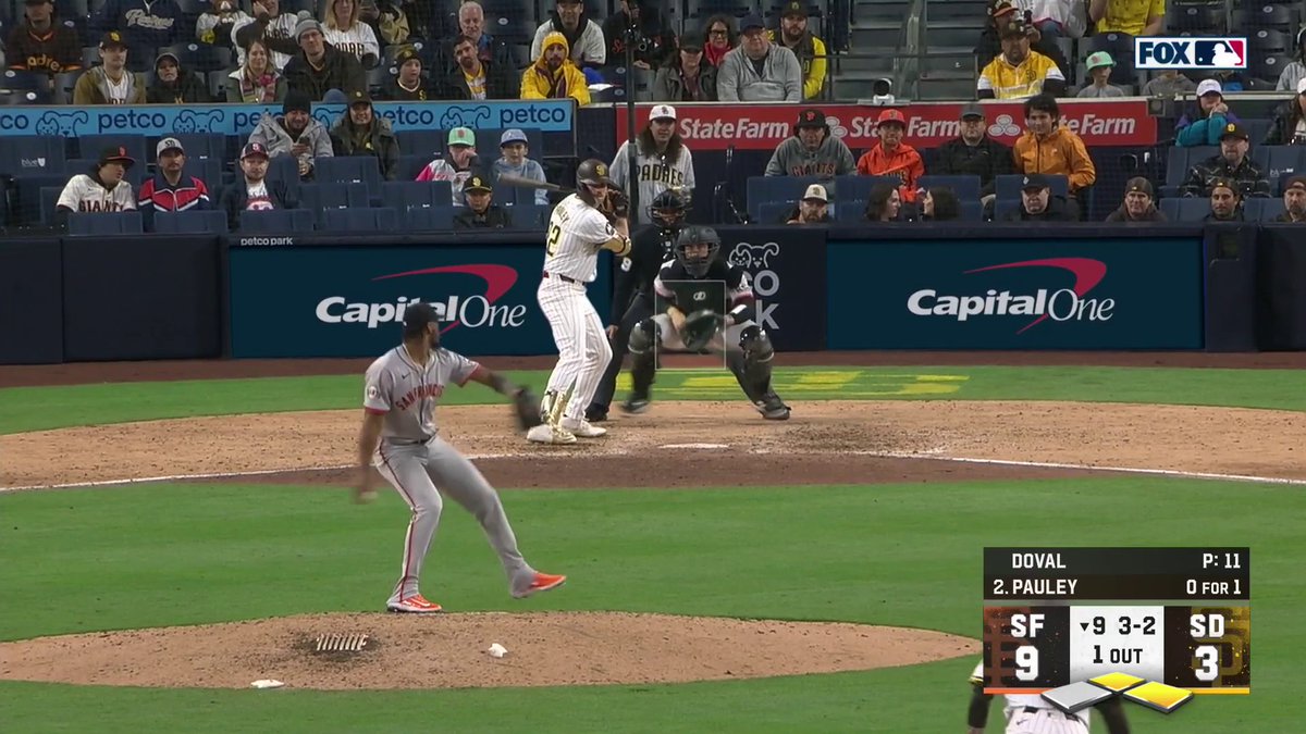 First big league hit for Graham Pauley is a home run off the foul pole 👏 📺: FOX