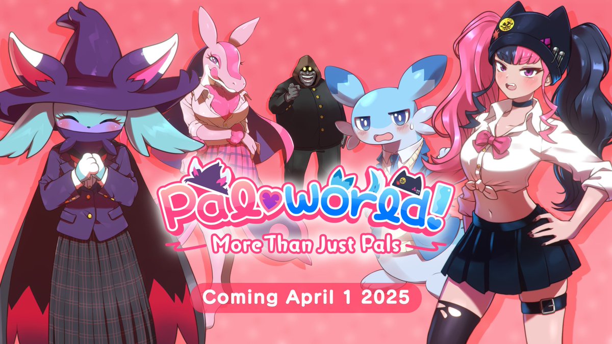 #Palworld Dating Sim💕 "Pal♡world! ~More Than Just Pals~" Will you remain friends or fall in love? Or dismantle and eat them...🍴 Pals take off their clothes⁉️ An adult version will also be released🔞 #AprilFoolsDay *Update for Palworld is coming soon!