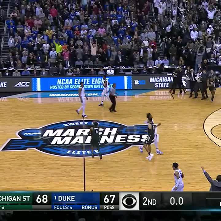 Down goes Duke‼️ #OTD 5️⃣ years ago, Michigan State Men's Basketball beat the top-seeded Blue Devils to advance to the Final Four.