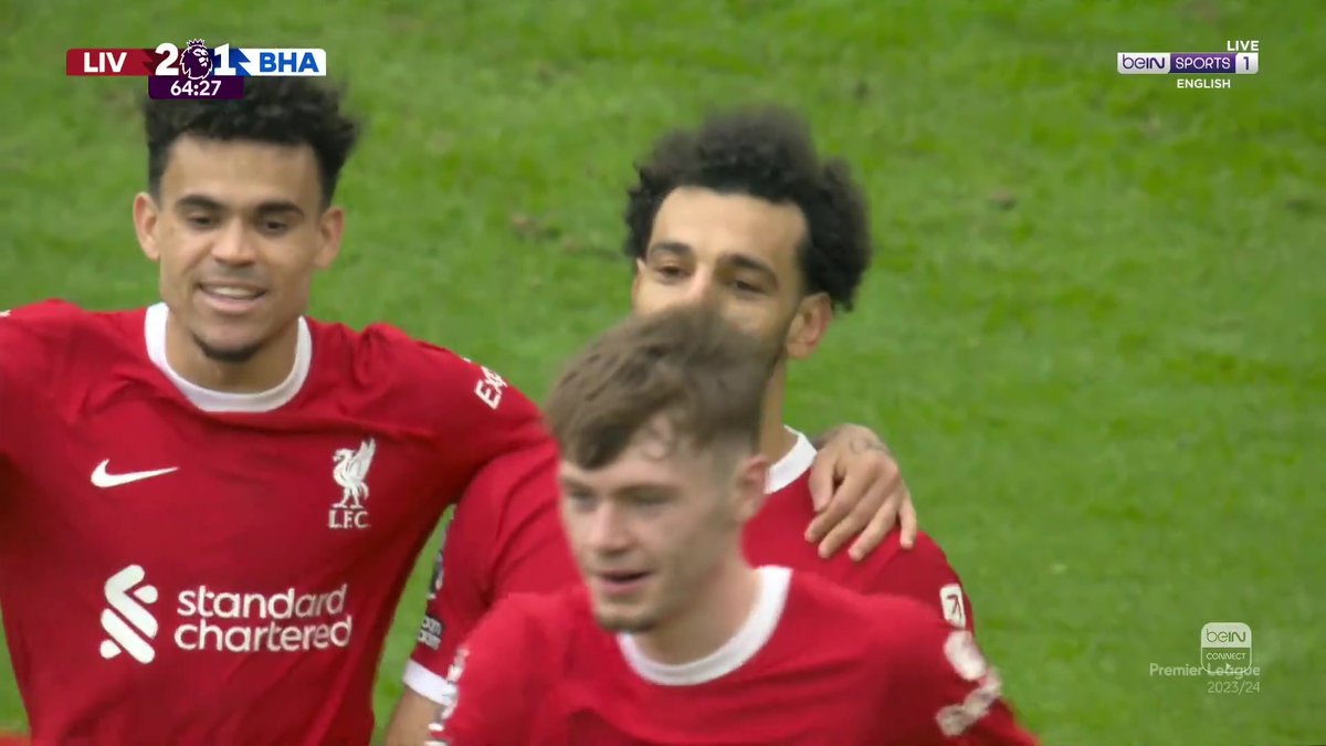 🇪🇬 👑 الملك المصري محمد صلاح يسجل هدف التقدم لليفربول امام برايتون 2/1