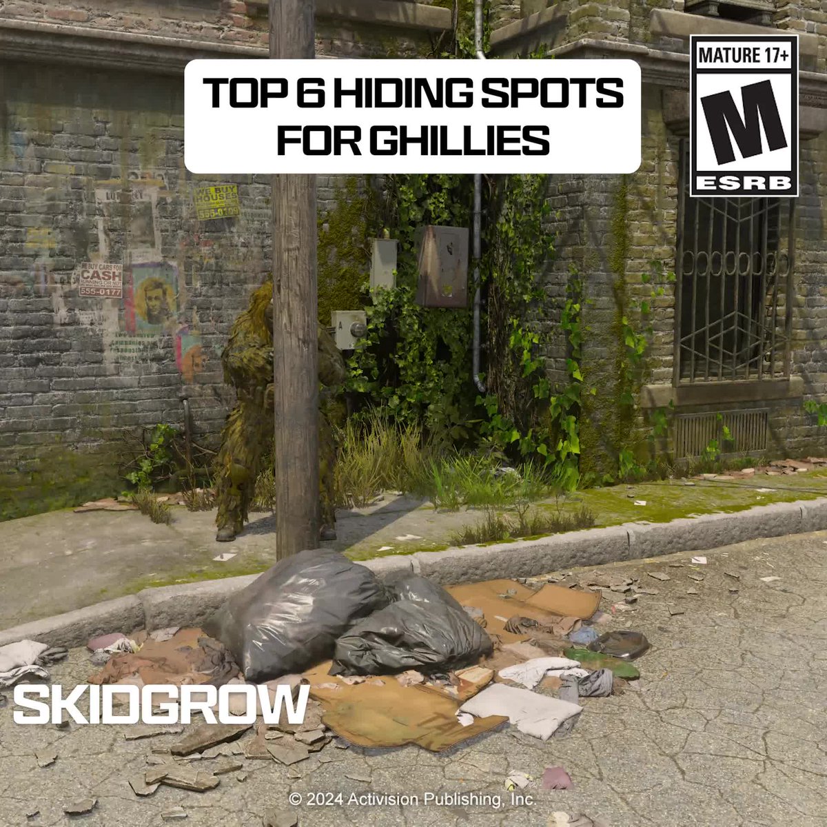 You can run AND you can hide 🫣 Ghillie suit up and start camouflaging in Skid-Grow and Airborne, now available in MP 🗺️