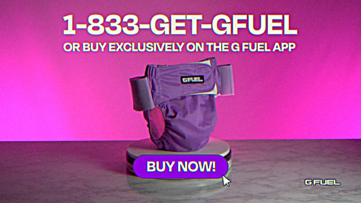 🚽 Sometimes, when you gotta go, you gotta go! But NOW?? You don’t even have to get up! #GFUEL is redefining “streaming” with our BRAND-NEW ENERGY DIAPERS! 💩 Launches today at 12pm ET EXCLUSIVELY via the G FUEL MOBILE APP! ⤵️ 📲 GET THE APP: