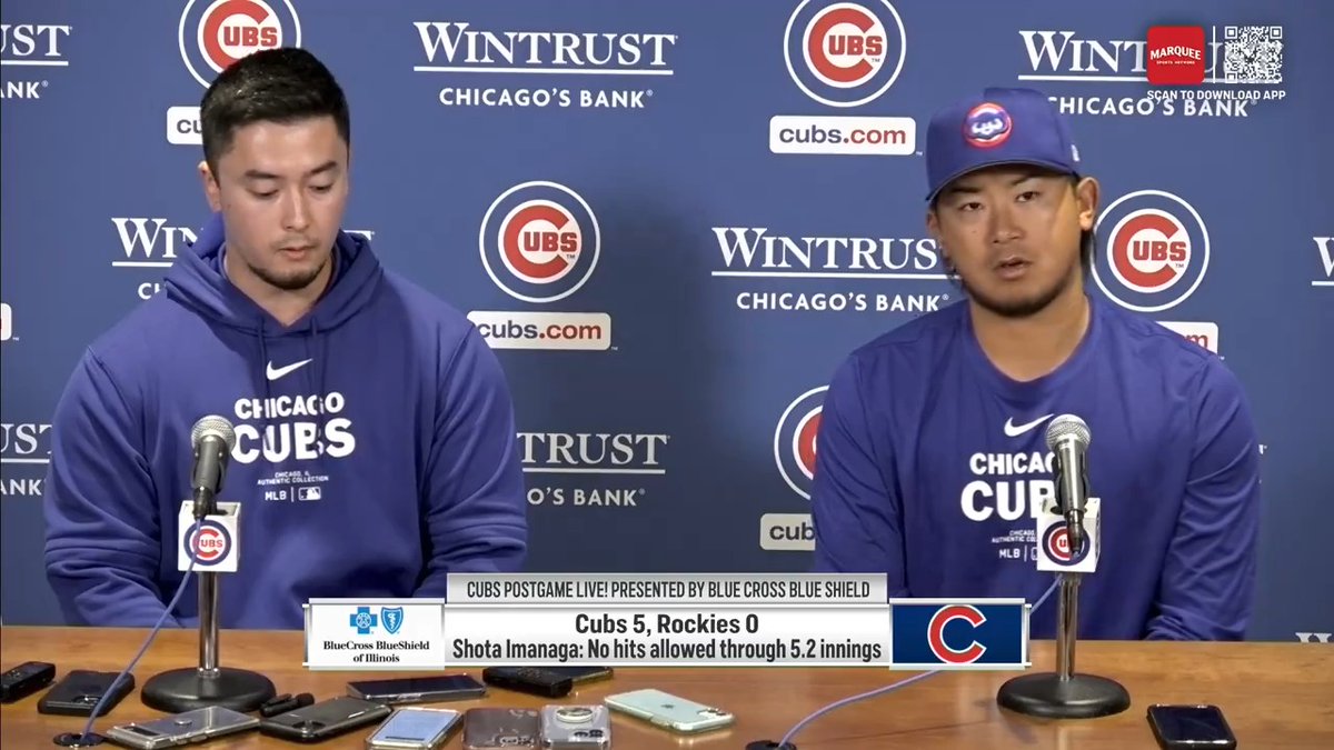 Shota Imanaga says he picked Chelsea Dagger as his walkout song because he went to a Blackhawks game and knew the fans would enjoy it. Already a Chicago guy.