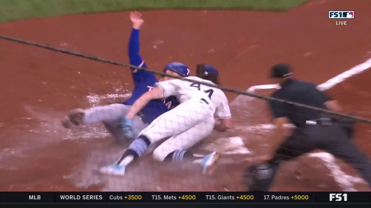 Wyatt Langford almost scored from first on a grounder to shortstop