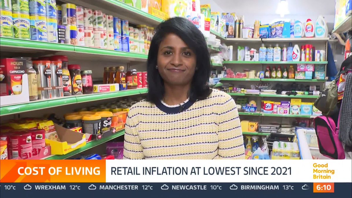 Shop prices have risen at their lowest rate for more than 2 years according to figures just out. It is due to changing food costs and competition between retailers. Nitya Rajan reports.